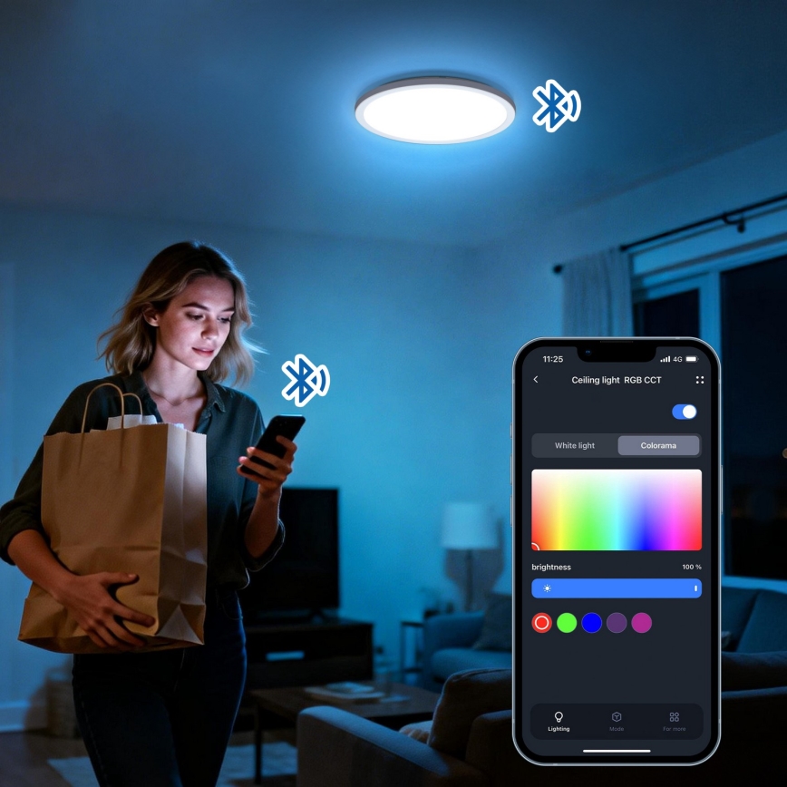 Aigostar - LED RGBW Dimmbare Deckenleuchte MESH LED/24W/230V 3000-6500K schwarz + Fernbedienung