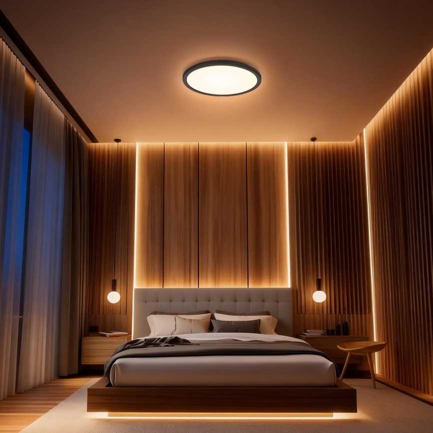 Aigostar - LED RGBW Dimmbare Deckenleuchte MESH LED/24W/230V 3000-6500K schwarz + Fernbedienung