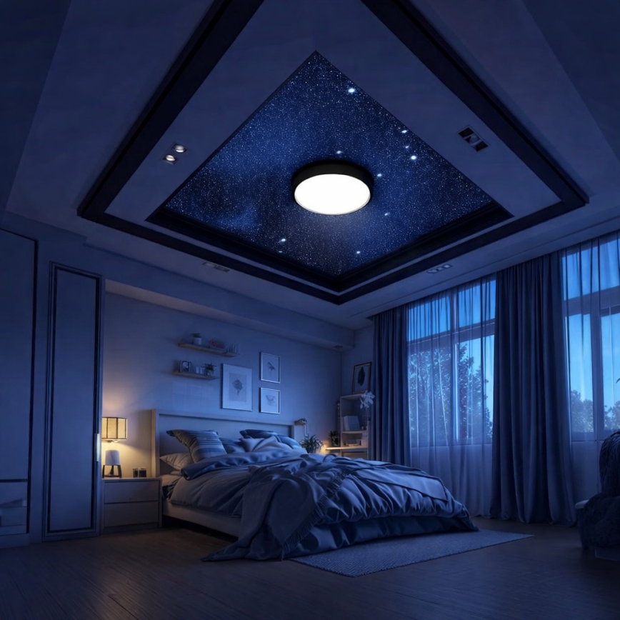 Aigostar - LED RGBW dimmbare Deckenleuchte MESH LED/36W/230V 3000-6500K schwarz + Fernbedienung