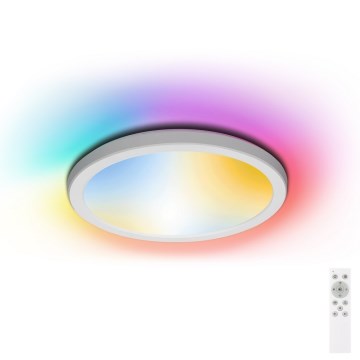 Aigostar - LED RGBW dimmbares Badezimmer-Deckenleuchte LED/18W/230V 3000-6500K Ø 30 cm IP44 + Fernbedienung