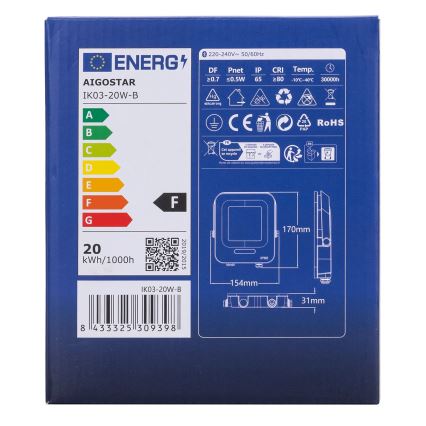 Aigostar - Dimmbarer LED-RGBW-Fluter MESH Smart LED/20W/230V 6500K IP65 + Fernbedienung