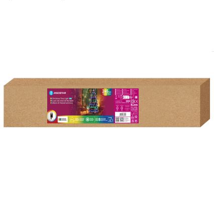 Aigostar - LED-Außen-Weihnachtsbaum, 245 LEDs, 8 Funktionen, 2,1 m, IP44, mehrfarbig