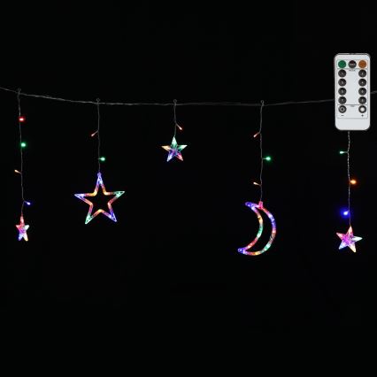 Aigostar - LED RGBY Außen-Weihnachtslichterkette 120xLED/8 Funktionen 3x0,6m IP44 mehrfarbig + Fernbedienung