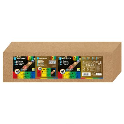 Aigostar - LED RGBY Solarleuchte 5xLED/1,2V/8 Funktionen 1m IP65 800mAh Schneeflocken