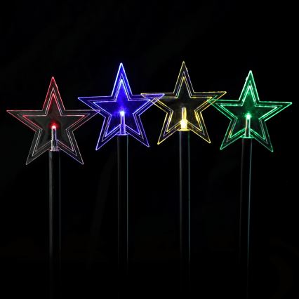 Aigostar - LED RGBY Solar-Weihnachtsbeleuchtung 5xLED/1,2V/8 Funktionen 1m IP65 800mAh Sterne