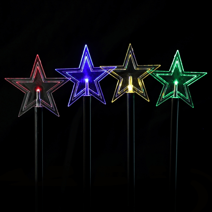Aigostar - LED RGBY Solar-Weihnachtsbeleuchtung 5xLED/1,2V/8 Funktionen 1m IP65 800mAh Sterne
