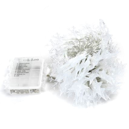 Aigostar - LED RGBY Weihnachts-Lichterkette für den Außenbereich, 100 LEDs, 8 Funktionen, 3× AA, 10 m, IP44, Sterne