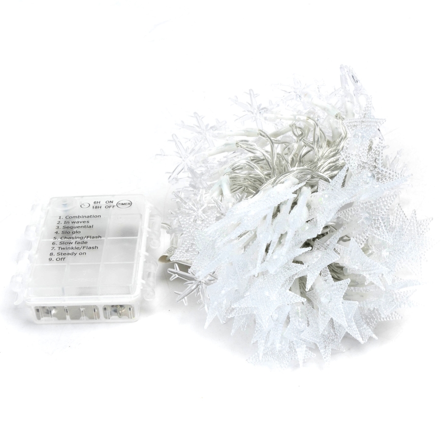 Aigostar - LED RGBY Weihnachts-Lichterkette für den Außenbereich, 100 LEDs, 8 Funktionen, 3× AA, 10 m, IP44, Sterne