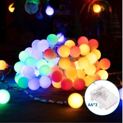 Aigostar - LED-RGBY-Weihnachtslichterkette für den Außenbereich 100xLED/3xAA/8 Funktionen 10,3 m IP44