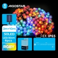 Aigostar - LED Solar-Dekorationslichterkette 50xLED/8 Funktionen 12m IP65 mehrfarbig 800 mAh