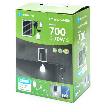 Aigostar - LED Solar-Pendelleuchte LED/70W/12V 6000 mAh 6500K IP65 Ø 12 cm + Fernbedienung