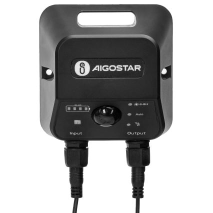 Aigostar - LED-Solarleuchte mit Sensor 2xLED / 35 W / 12 V / 6000 mAh / 6500 K / IP65 Ø 15 cm + Fernbedienung