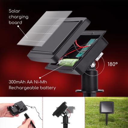 Aigostar - LED Solar-Lichterkette 10xLED/3,8 m IP44 kaltweiß 400 mAh