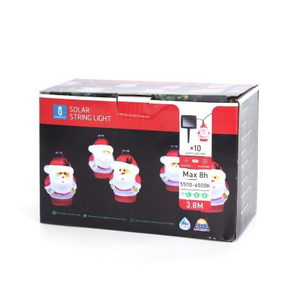 Aigostar - LED Solar-Lichterkette 10xLED/3,8 m IP44 kaltweiß 400 mAh