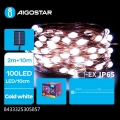 Aigostar - LED Solar  Lichterkette 100xLED/8 Funktionen 12m IP65 800 mAh kaltweiß