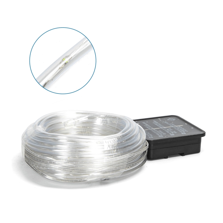 Aigostar - LED Solar-Lichterkette 100 LEDs / 8 Funktionen, 12 m, IP65, kaltweiß, 800 mAh