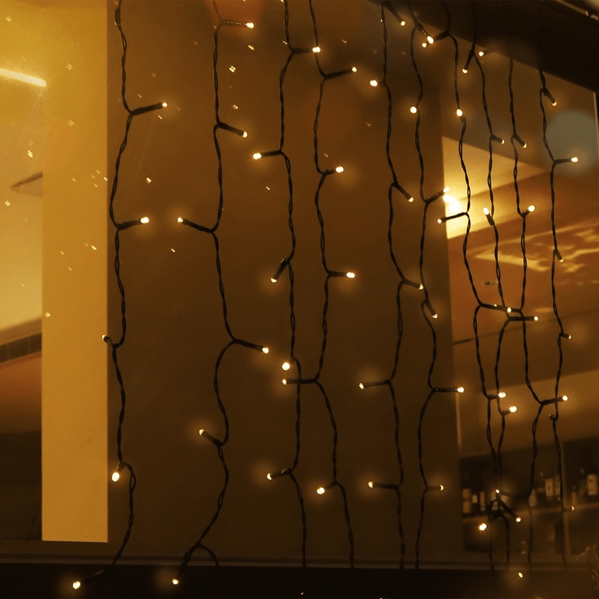 Aigostar - Solar-LED-Lichterkette 100xLED/8 Funktionen 4x1m IP65 warmweiß 800 mAh