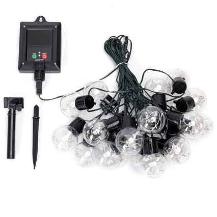 Aigostar - LED-Solar-Lichterkette 20 LEDs / 8 Funktionen, 11,5 m, IP65, mehrfarbig