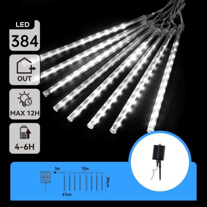Aigostar - LED Solar-Lichterkette 384xLED/13m IP65 1200 mAh kaltweiß