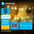 Aigostar - LED-Solar-Lichterkette 50 LEDs/8 Funktionen 12 m 800 mAh IP65 warmweiß