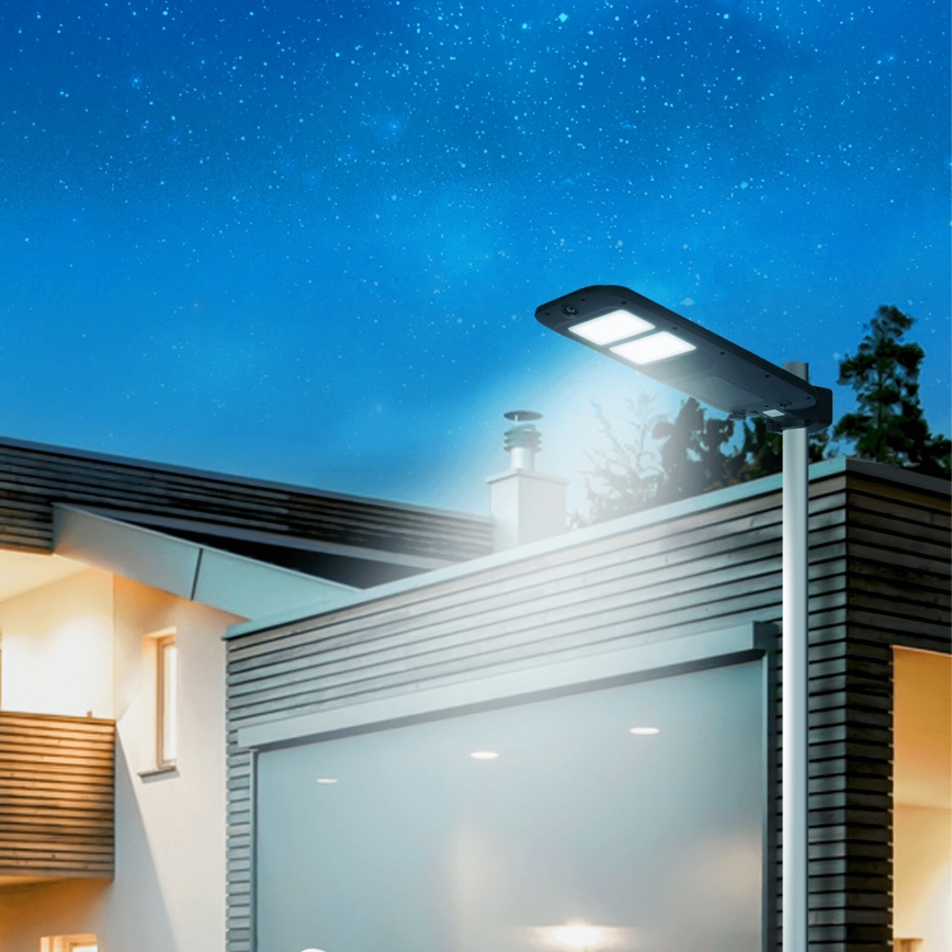 Aigostar - LED-Solar-Straßenlaterne mit Sensor LED/18W/4V 7500mAh IP65 + Fernbedienung