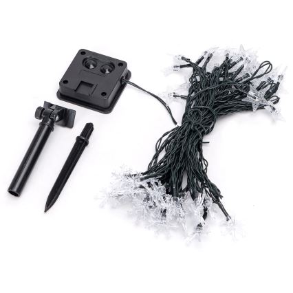 Aigostar - LED Solar-Weihnachts-Lichterkette 50xLED/8 Funktionen 12m 800mAh IP65 warmweiß