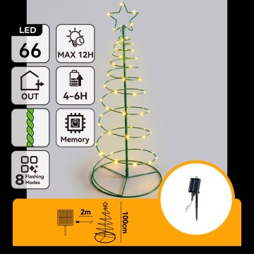 Aigostar - LED Solar-Weihnachtsdekoration LED/0,59W/3,7V 100 cm IP65 130 mAh warmweiß