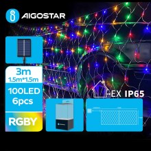 Aigostar - LED-Solar-Weihnachtskette 100xLED/8 Funktionen 4,5x1,5m IP65 mehrfarbig