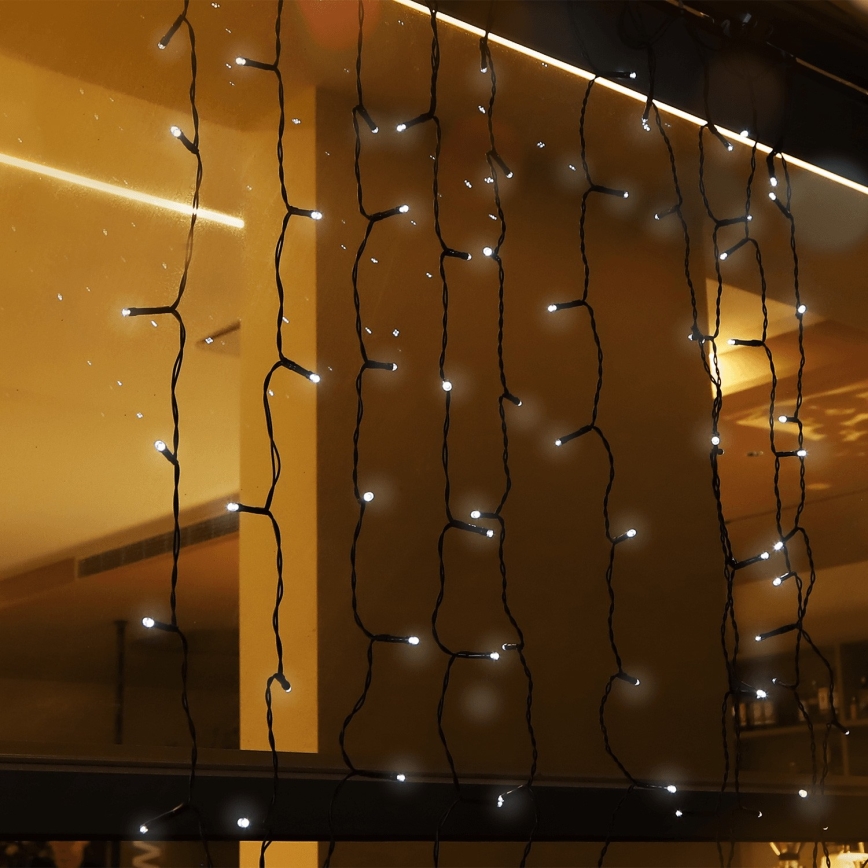 Aigostar - LED-Solar-Weihnachtskette 100xLED/8 Funktionen 4x1m IP65 kaltweiß