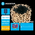 Aigostar - LED-Solar-Weihnachtslichterkette 100xLED/8 Funktionen 12m IP65 warmweiβ