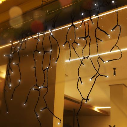 Aigostar - LED-Solar-Weihnachtslichterkette 100xLED/8 Funktionen 8x0,6m 500 mAh IP65 kaltweiß
