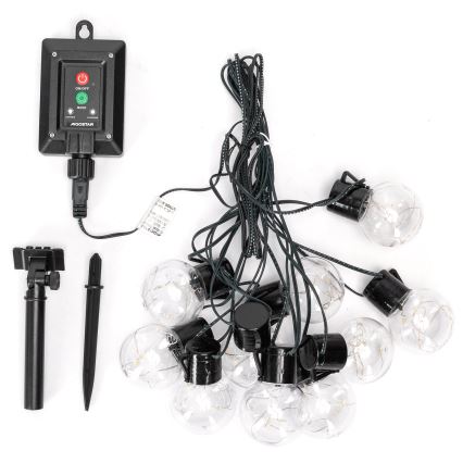 Aigostar - LED Solar Weihnachtslichterkette 10xLED/8 Funktionen 6,5m IP65 warmweiβ