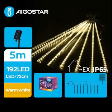 Aigostar - LED Solar Weihnachtslichterkette 192xLED/8m IP65 warmweiβ