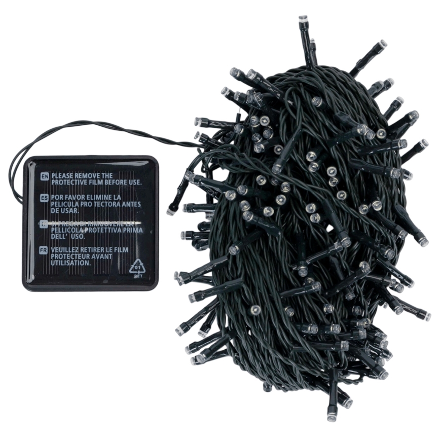 Aigostar - LED Solar-Weihnachtslichterkette, 200 LEDs, 8 Funktionen, 22 m, IP65, kaltweiß, 800 mAh
