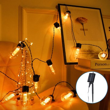 Aigostar - LED Solar Weihnachtslichterkette 20xLED/11,5m IP65 warmweiβ