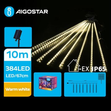 Aigostar - LED-Solar-Weihnachtslichterkette 384xLED/13m IP65 warmweiβ