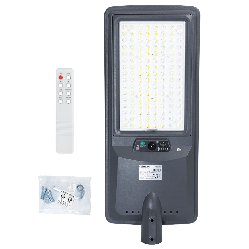 Aigostar - LED-Solar-Straßenleuchte mit Sensor LED/400W/3,2V 4800mAh + Fernbedienung