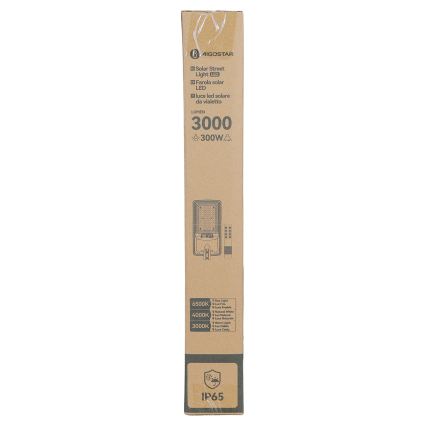 Aigostar - LED-Solar-Straßenleuchte mit Sensor LED/400W/3,2V 4800mAh + Fernbedienung