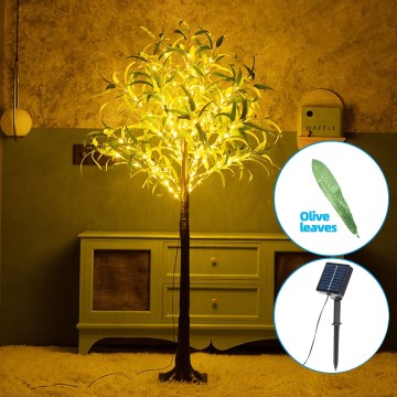 Aigostar - LED-Solardekoration 150xLED/3,2m IP65 warmweiβ Olive