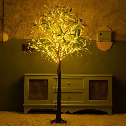Aigostar - LED-Solardekoration 150xLED/3,2m IP65 warmweiβ Olive
