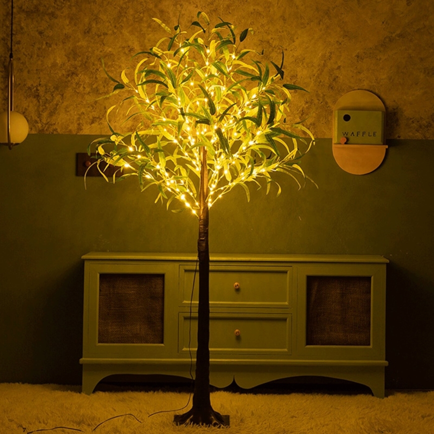 Aigostar - LED-Solardekoration 150xLED/3,2m IP65 warmweiβ Olive