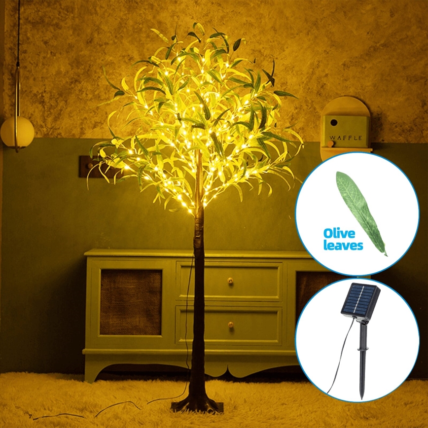 Aigostar - LED-Solardekoration 30xLED/2,6m IP65 warmweiβ Olive