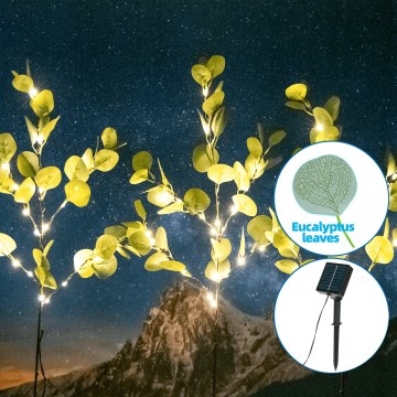 Aigostar - LED-Solardekoration 60xLED/3,5m IP65 warmweiβ Eukalyptus