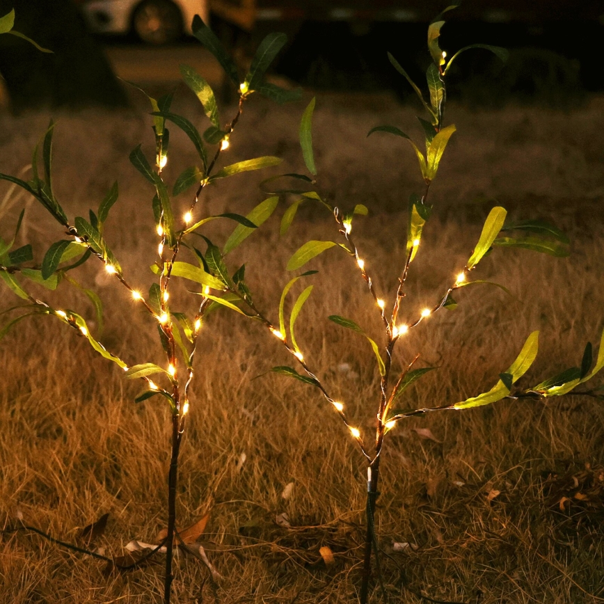 Aigostar - LED-Solardekoration 60xLED/3,5m IP65 warmweiβ Olive