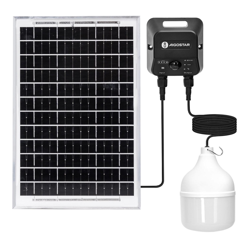 Aigostar - LED-Solarhängeleuchte mit Sensor LED/70W/12V 6000 mAh 6500K d 12 cm + Fernbedienung