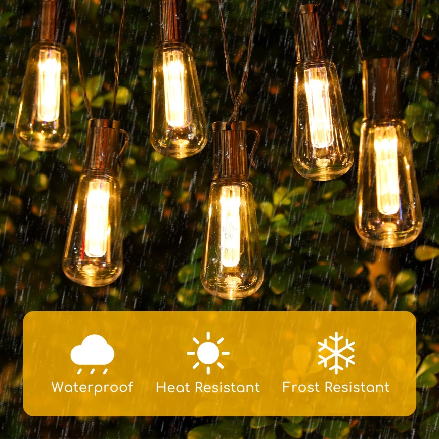 Aigostar - LED Solarkette 10xLED/3,8m IP44 warmweiß
