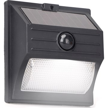 Aigostar - LED Solarlampe mit Bewegungssensor LED/3,7V 6500K 500 mAh IP65 Schwarz