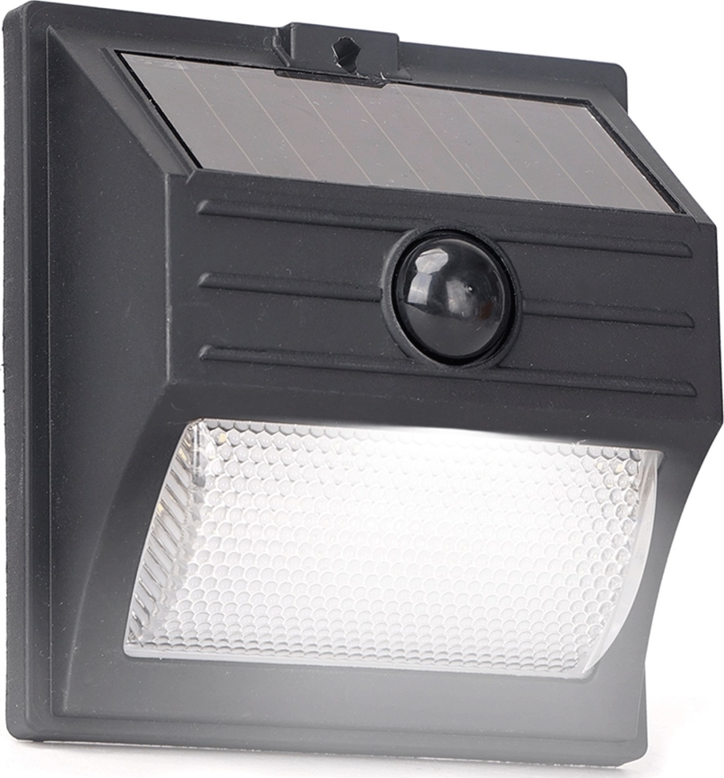 Aigostar - LED Solarlampe mit Bewegungssensor LED/3,7V 6500K 500 mAh IP65 Schwarz