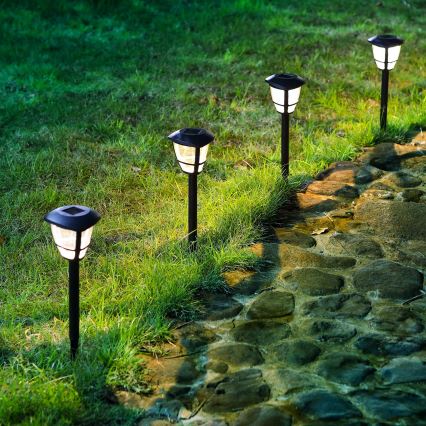 Aigostar - LED Solarleuchte LED/0,06W/2V 100 mAh 33,8 cm 6500K IP44 schwarz