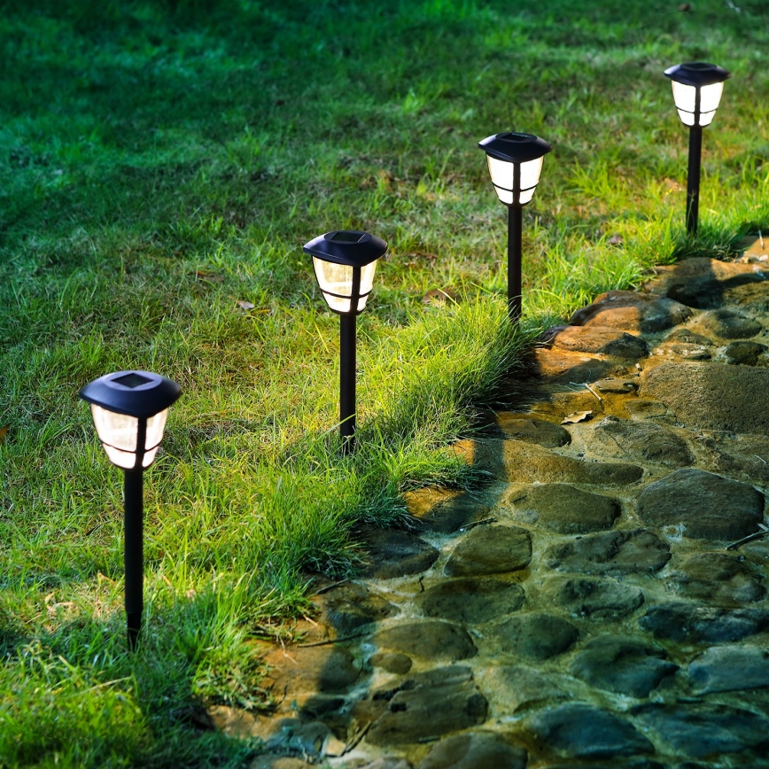Aigostar - LED Solarleuchte LED/0,06W/2V 100 mAh 33,8 cm 6500K IP44 schwarz